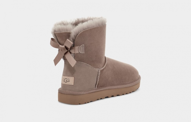 Ugg Mini Bailey Bow II Women's Boots Grey | XJHPIQU-70