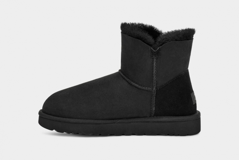 Ugg Mini Bailey Button II Women's Boots Black | QWVAZSX-57