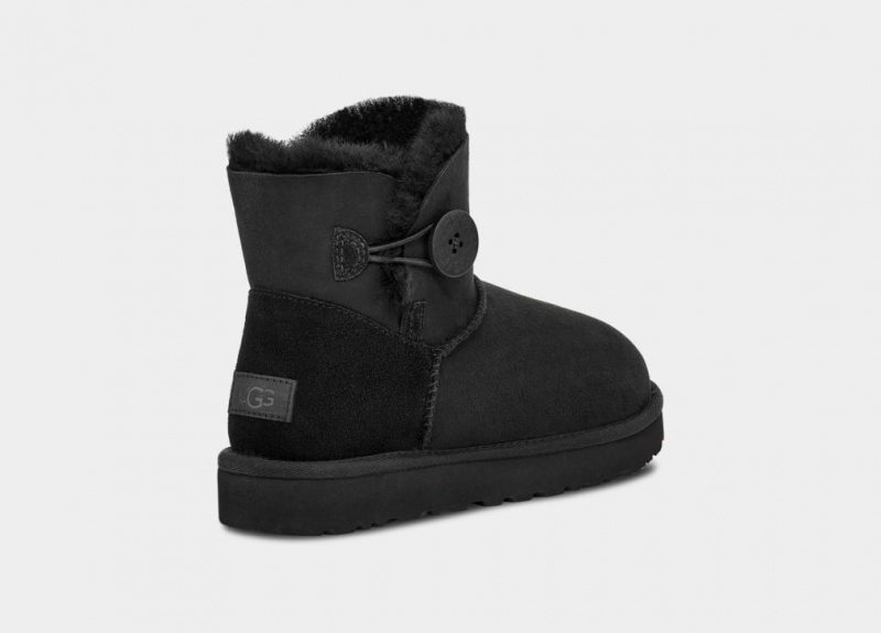 Ugg Mini Bailey Button II Women's Boots Black | QWVAZSX-57