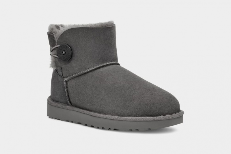 Ugg Mini Bailey Button II Women's Boots Grey | YUIFOCH-28