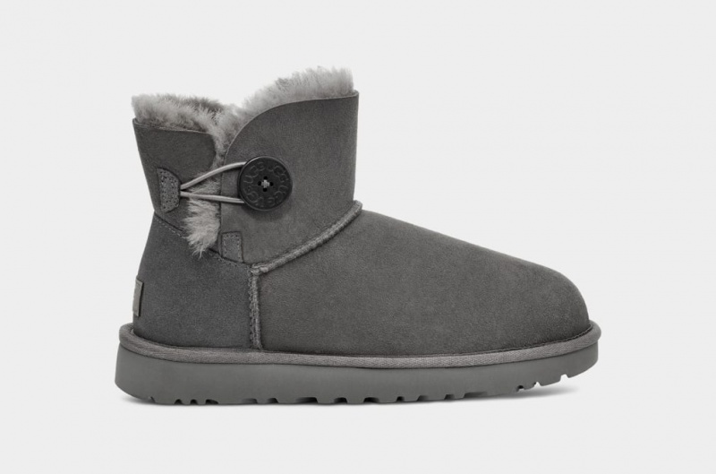 Ugg Mini Bailey Button II Women\'s Boots Grey | YUIFOCH-28