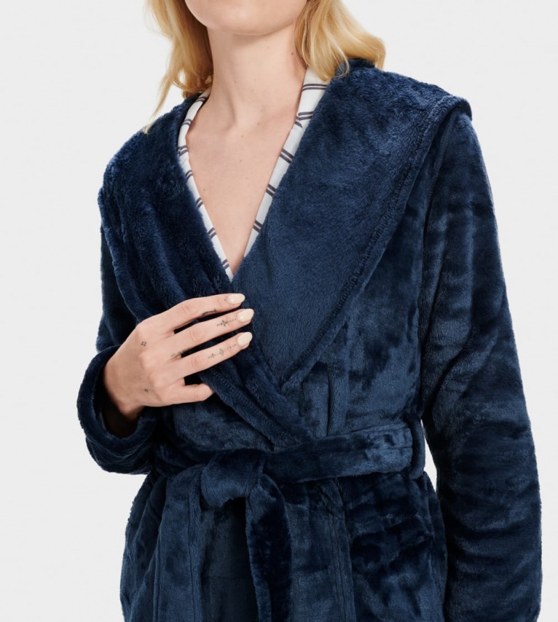 Ugg Miranda Fleece Robe Women's Sleepwear Indigo | STWAQRM-12