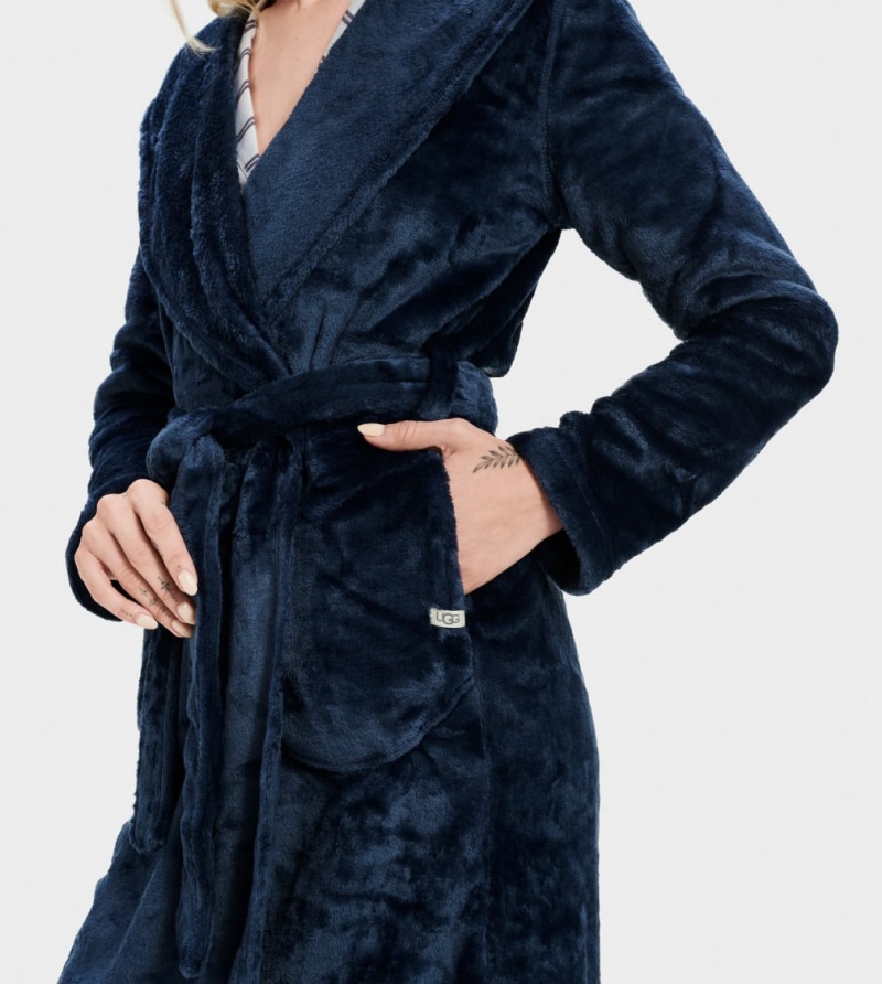 Ugg Miranda Fleece Robe Women's Sleepwear Indigo | STWAQRM-12