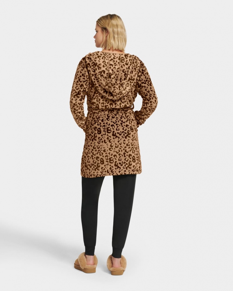 Ugg Miranda Fleece Robe Women's Sleepwear Leopard | XDPVRQG-93