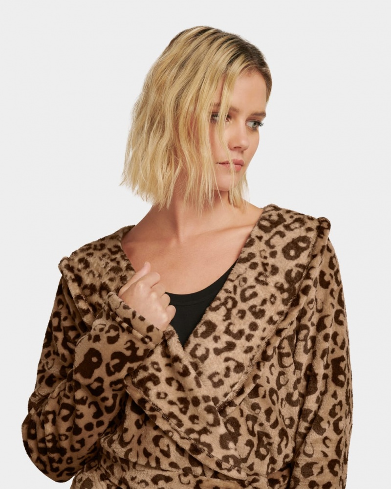 Ugg Miranda Fleece Robe Women's Sleepwear Leopard | XDPVRQG-93