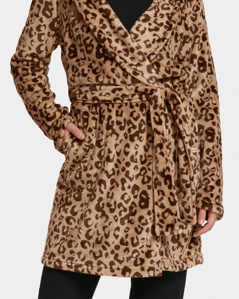 Ugg Miranda Fleece Robe Women's Sleepwear Leopard | XDPVRQG-93