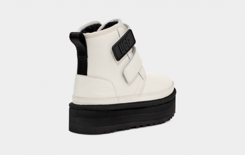 Ugg Neumel Leather Kids' Boots White | OHGVSCB-59