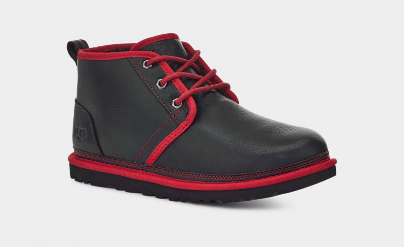 Ugg Neumel Leather Men's Boots Black / Red | RBTZVYS-52