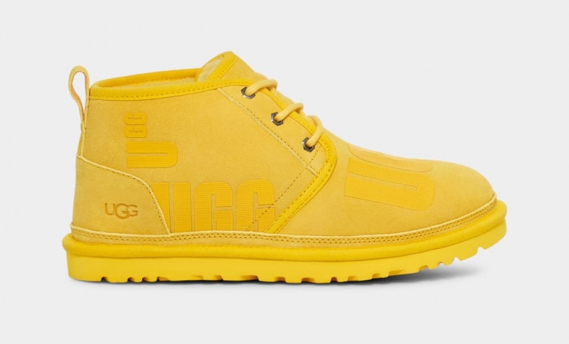 Ugg Neumel Scatter Graphic Men\'s Boots Yellow | OKPZNTS-62