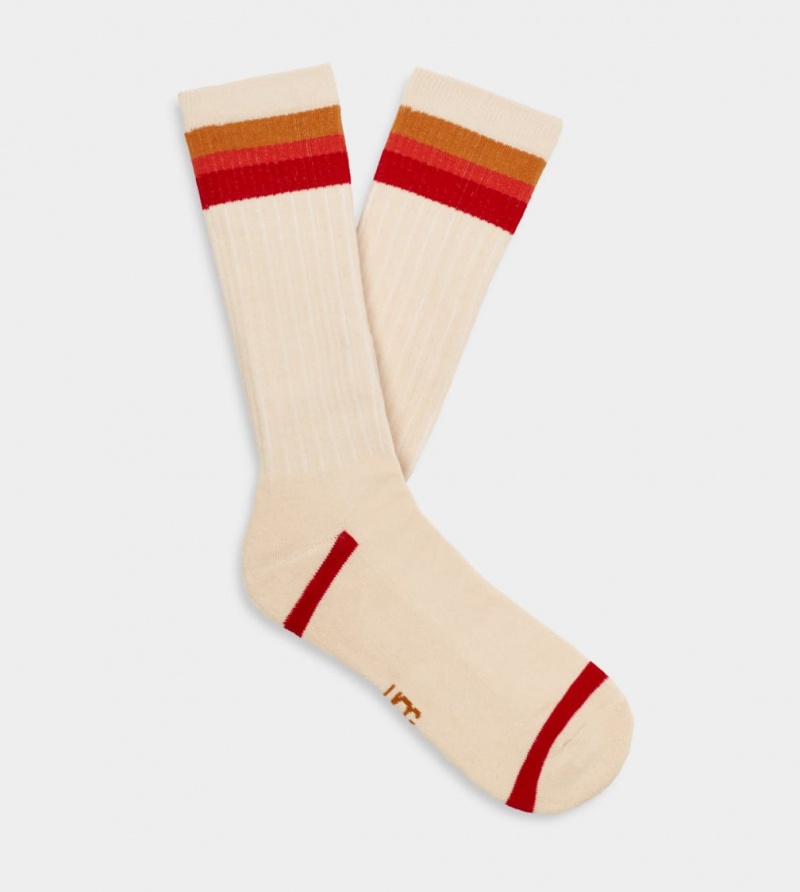 Ugg Noel Three Stripe Crew Men\'s Socks Multicolor | GXAVDKI-52