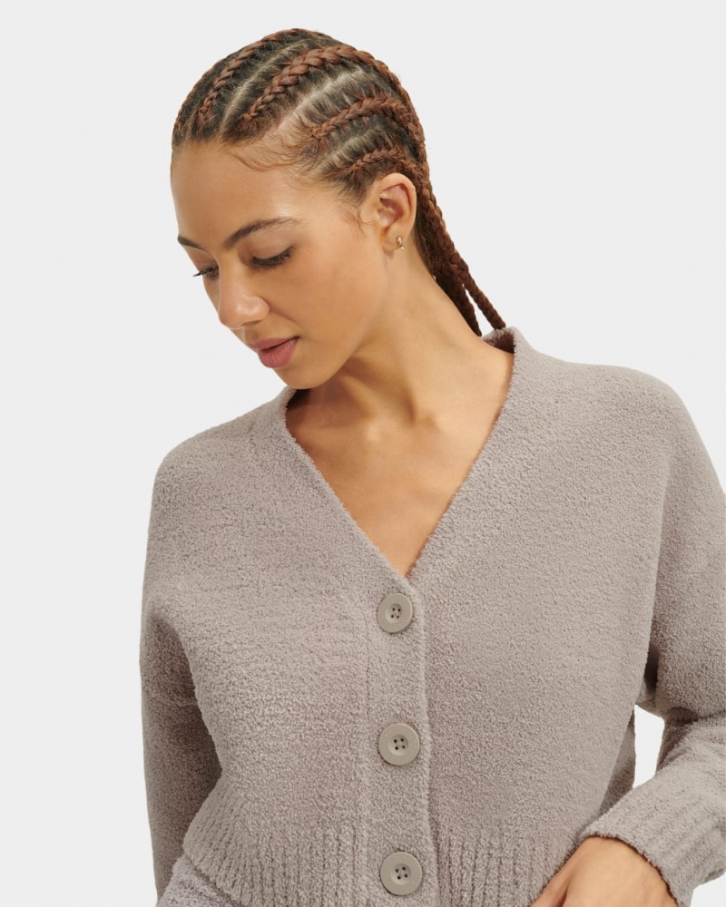 Ugg Nyomi Cropped Women's Cardigan Grey | MVGRPED-59