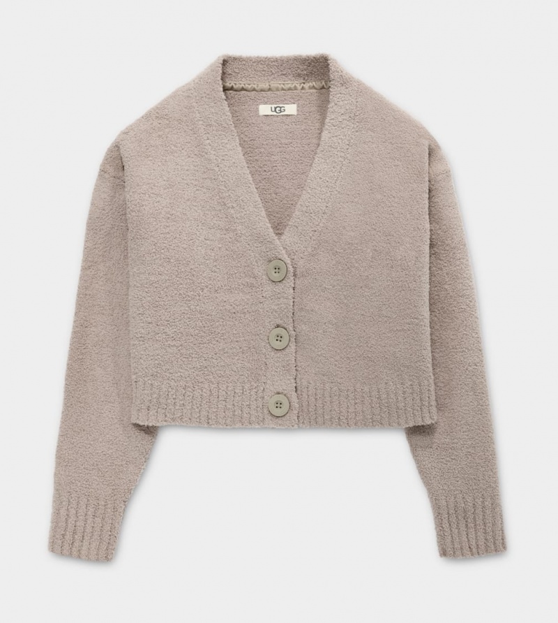 Ugg Nyomi Cropped Women's Cardigan Grey | MVGRPED-59