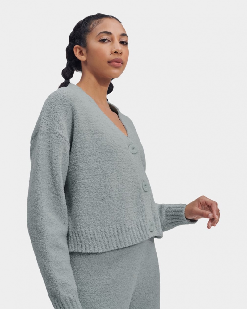 Ugg Nyomi Cropped Women's Cardigan Grey | BCWFLTH-69