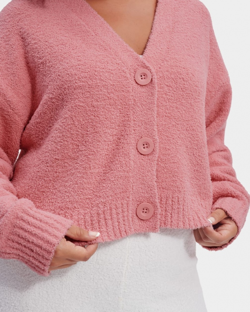 Ugg Nyomi Cropped Women's Cardigan Pink | DBSJUMC-57