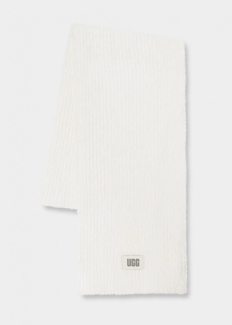 Ugg Plait Plush Knit Women's Scarves White | SKVNRID-23