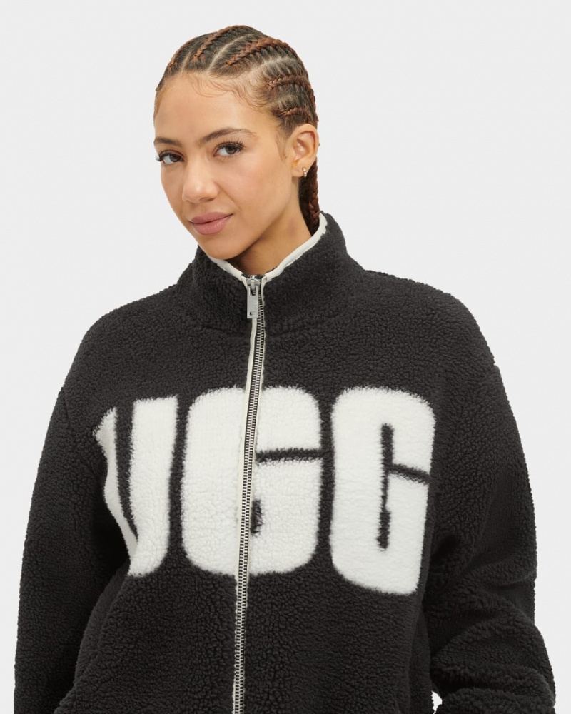 Ugg Raquelle Women's Jackets Black / Cream | BZNYUTF-02