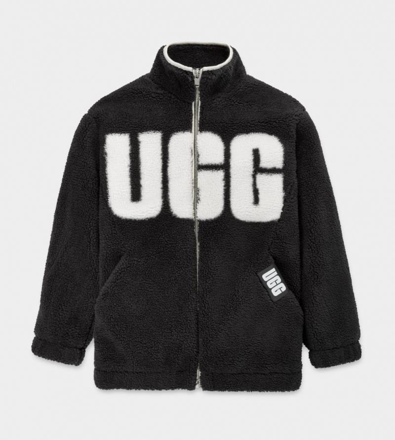 Ugg Raquelle Women's Jackets Black / Cream | BZNYUTF-02