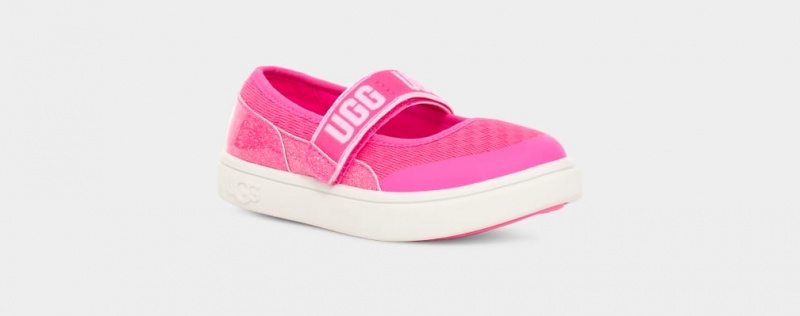 Ugg Rennon Skimmer Glitter Kids' Sneakers Pink | SOPEUMW-45