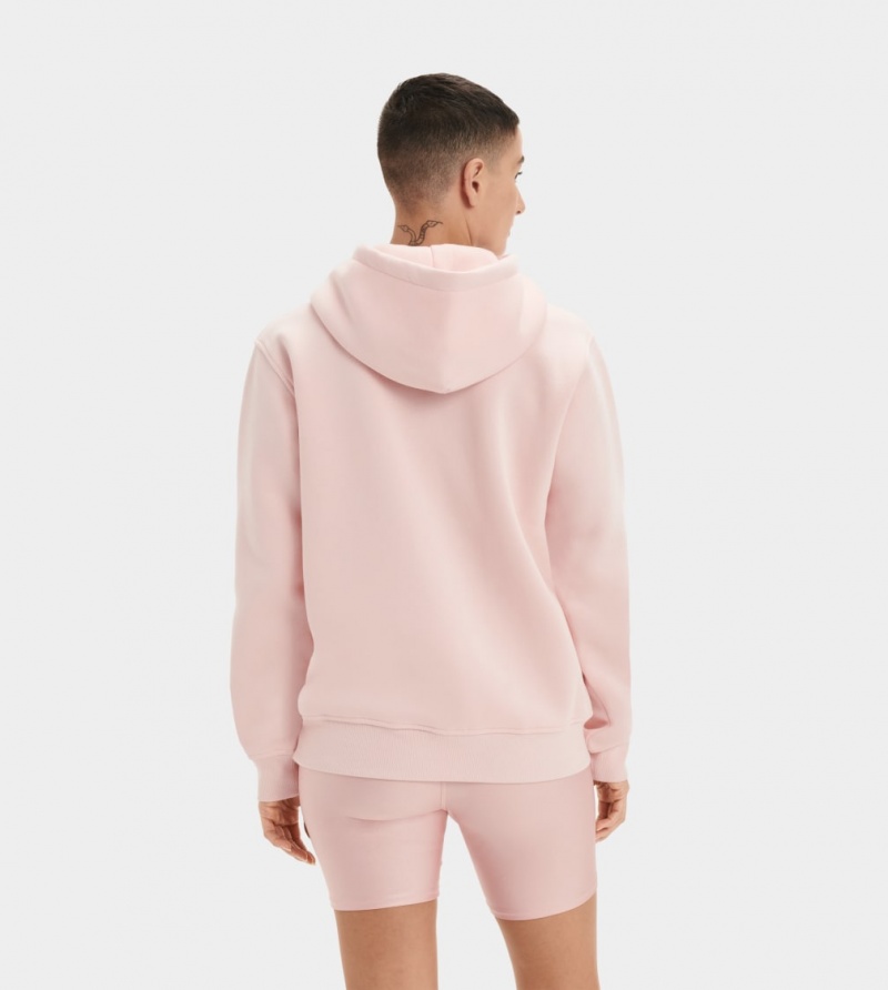 Ugg Rey Fuzzy Logo Women's Hoodie Pink | AOYVEBK-61