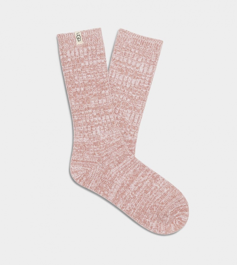 Ugg Rib Knit Slouchy Crew Women\'s Socks Coral | DOQMILC-68