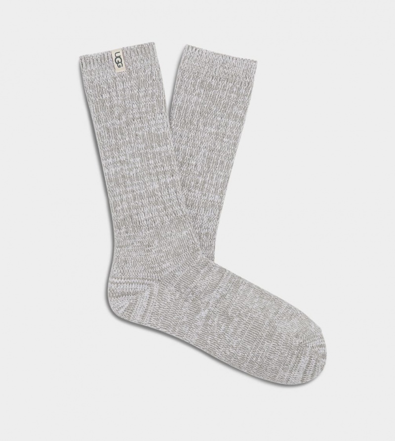 Ugg Rib Knit Slouchy Crew Women\'s Socks Grey | IFLHGBR-52