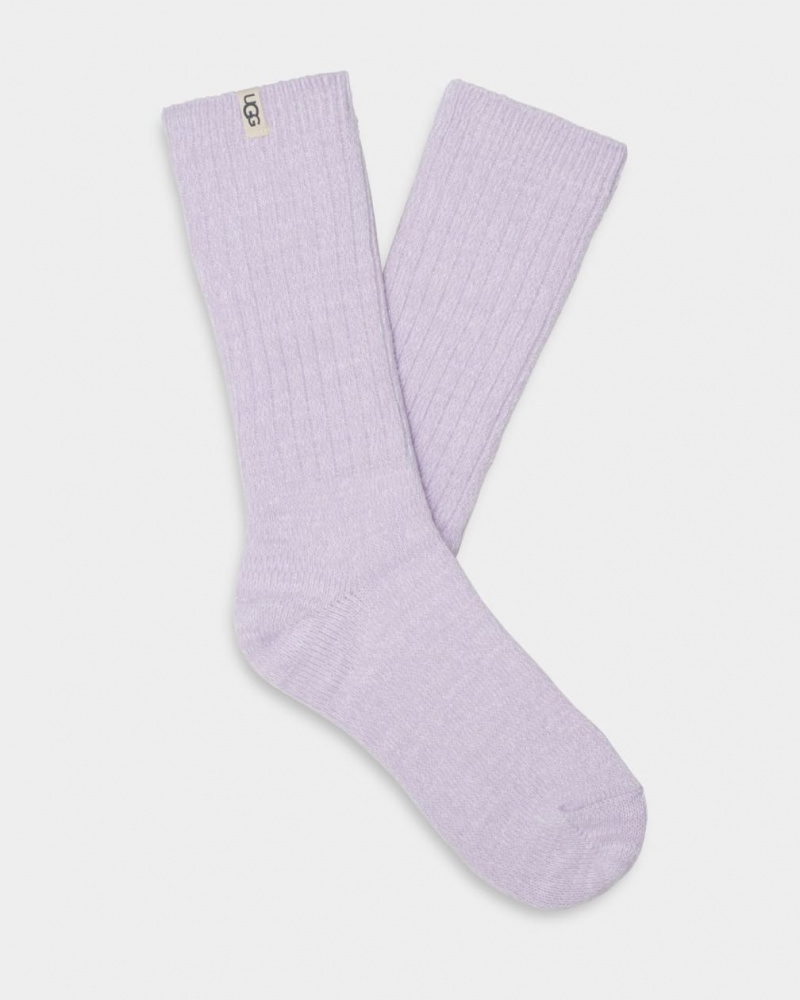 Ugg Rib Knit Slouchy Crew Women\'s Socks Purple | JUMDKIX-97