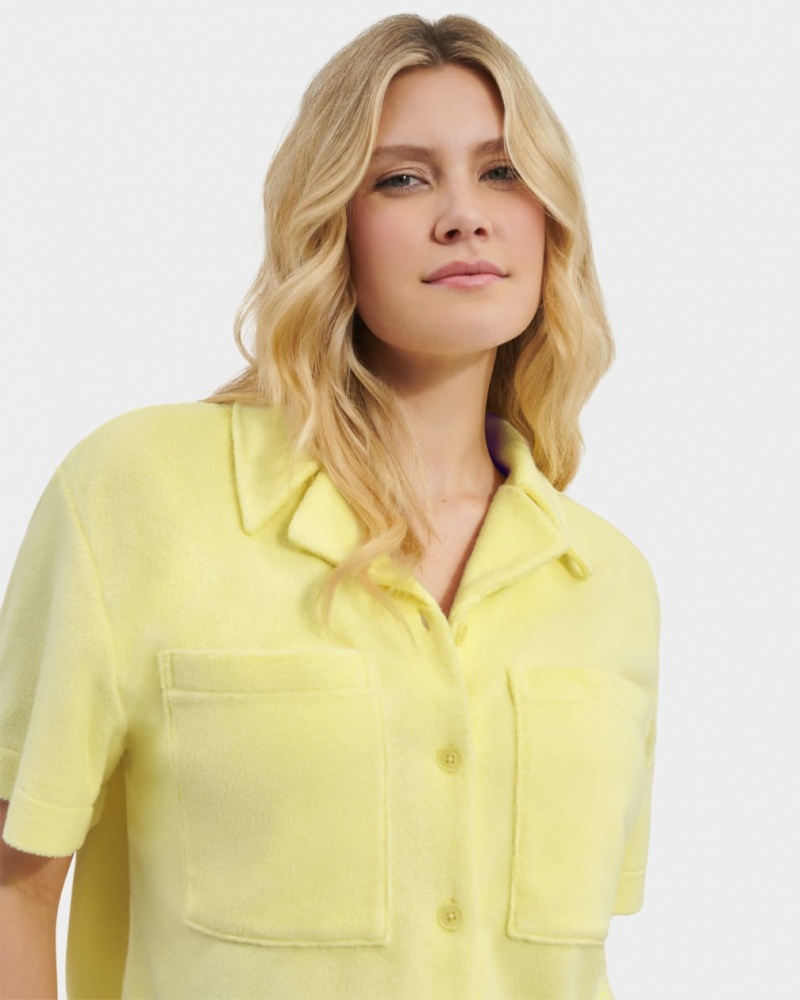 Ugg Saniyah Sleeve Buttondown Women's Tops Yellow | KAHLQWE-70