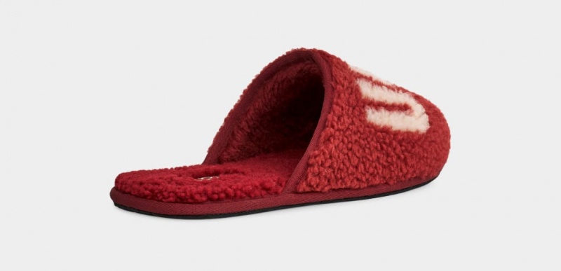 Ugg Scuff Curly Graphic Men's Slippers Red / Burgundy | PNVROHQ-79