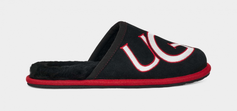 Ugg Scuff Logo II Men\'s Slippers Black / Red | BCDVEUJ-57