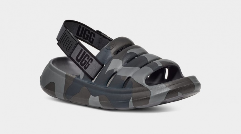 Ugg Sport Yeah Camopop Men's Sandals Black | OFSLMRN-18