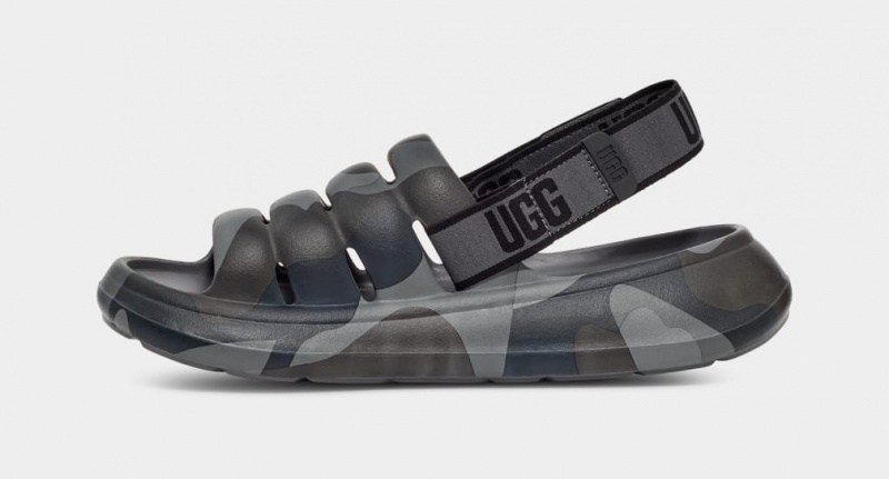 Ugg Sport Yeah Camopop Men's Sandals Black | OFSLMRN-18