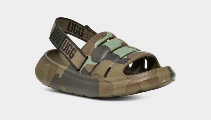 Ugg Sport Yeah Camopop Men's Sandals Green | VAFZYGJ-82