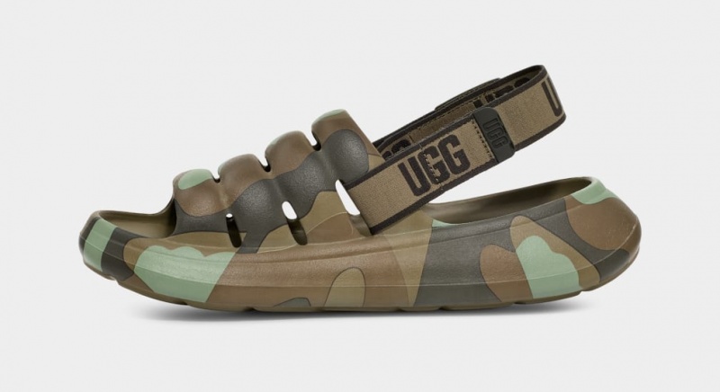 Ugg Sport Yeah Camopop Men's Sandals Green | VAFZYGJ-82