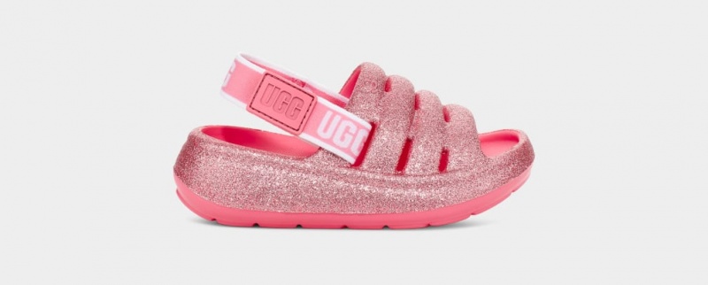 Ugg Sport Yeah Glitter Kids\' Sandals Pink | XCEKWPN-94