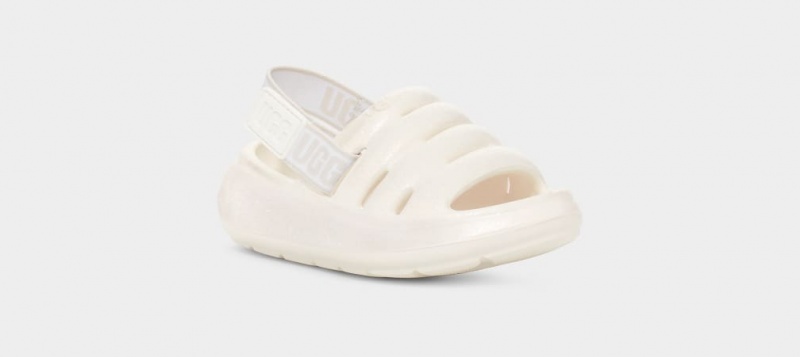 Ugg Sport Yeah Glitter Kids' Sandals White | BOCGPYT-46