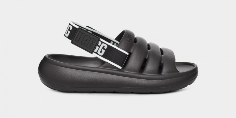 Ugg Sport Yeah Women\'s Slides Black | ZWGTNXB-36