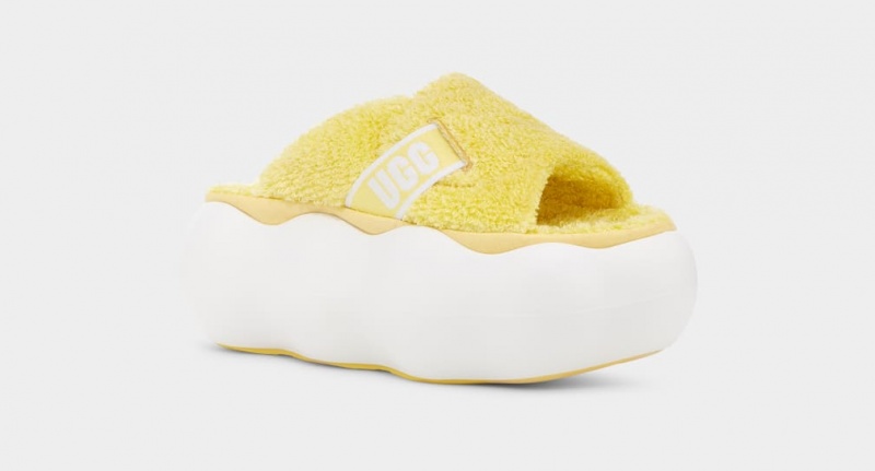 Ugg Sugarcloud Women's Slides Yellow | FPSMCIV-10