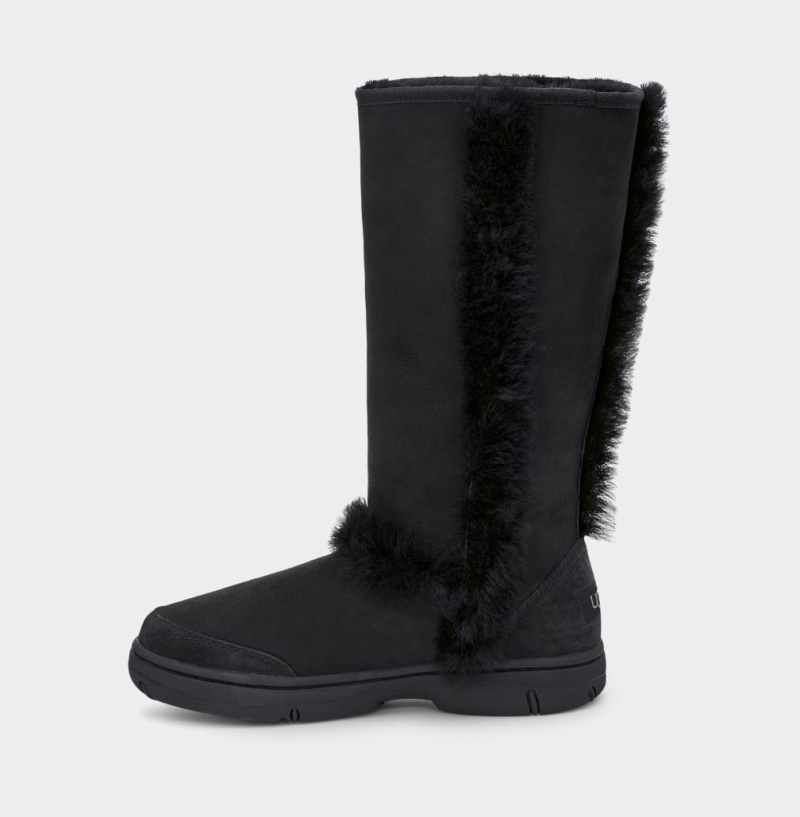 Ugg Sunburst Tall Women's Boots Black | EIXSFZY-78