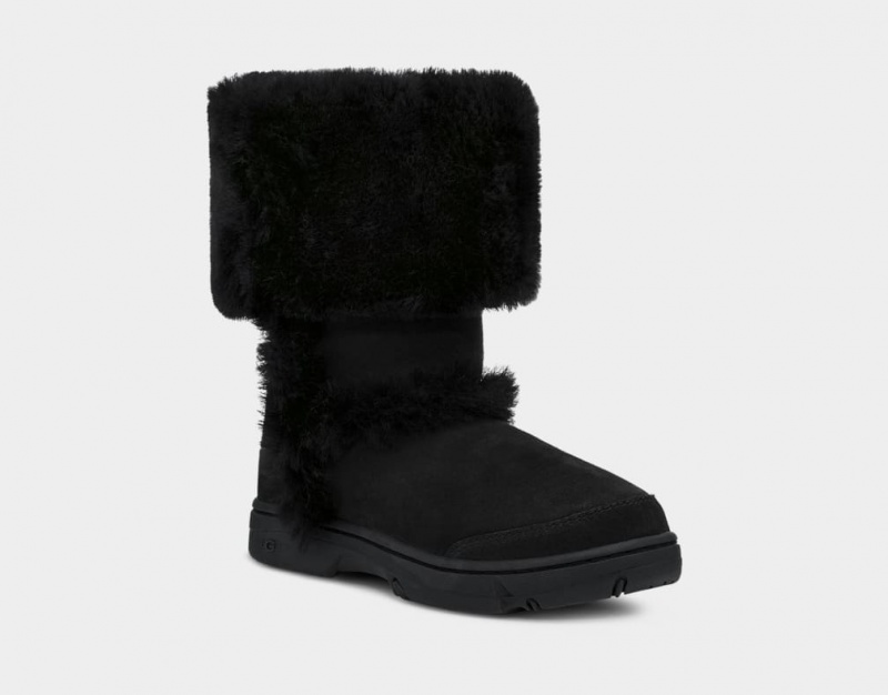 Ugg Sunburst Tall Women's Boots Black | EIXSFZY-78