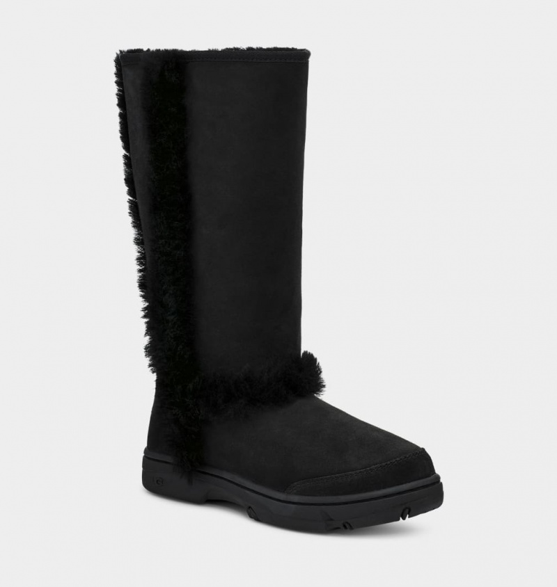 Ugg Sunburst Tall Women\'s Boots Black | EIXSFZY-78