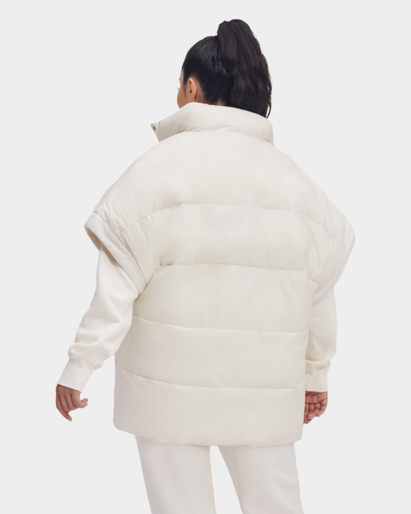 Ugg Sydnee Reversible Puffer Women's Vest White | LEVKFZR-92