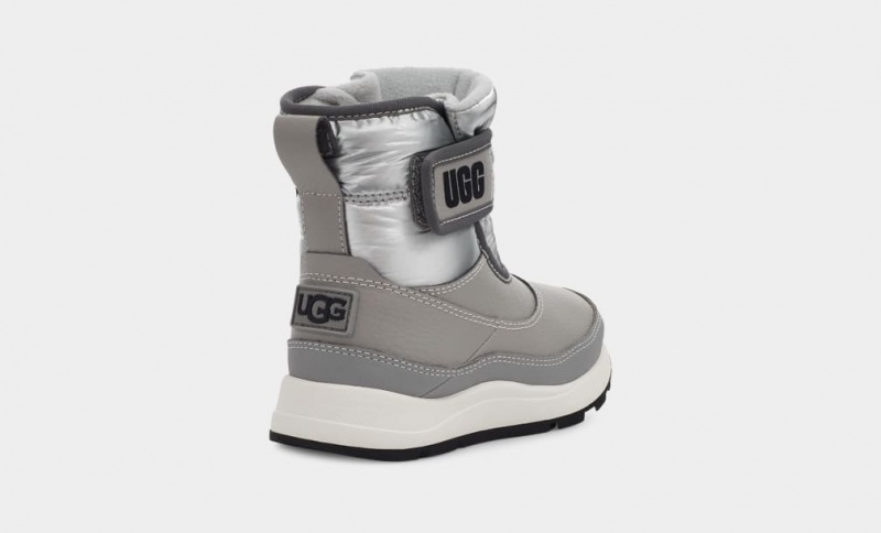 Ugg Taney Weather Metallic Kids' Boots Silver | XSYGLKA-47