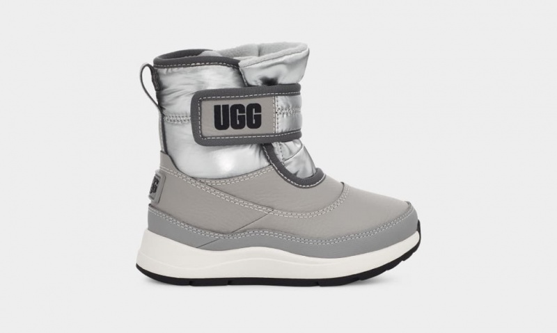 Ugg Taney Weather Metallic Kids\' Boots Silver | XSYGLKA-47