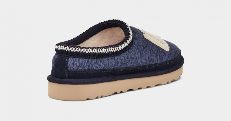 Ugg Tasman Fur Jersey Cozy Men's Slippers Dark Blue | KZVDHCQ-76