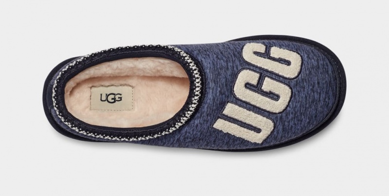 Ugg Tasman Fur Jersey Cozy Men's Slippers Dark Blue | KZVDHCQ-76