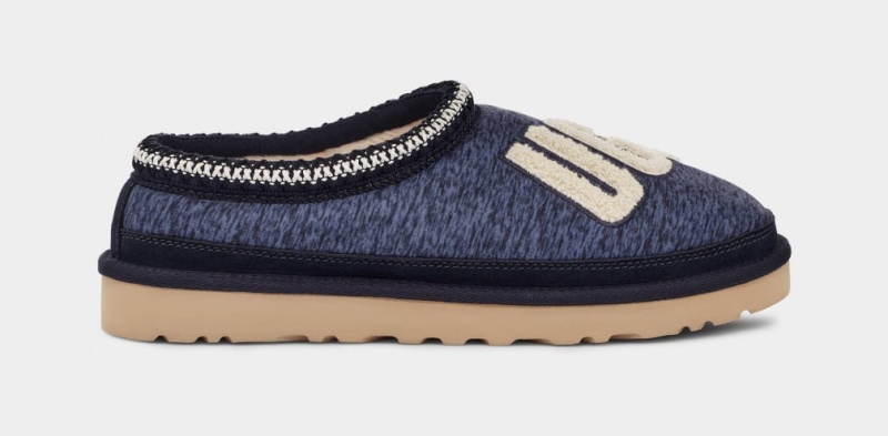 Ugg Tasman Fur Jersey Cozy Men\'s Slippers Dark Blue | KZVDHCQ-76