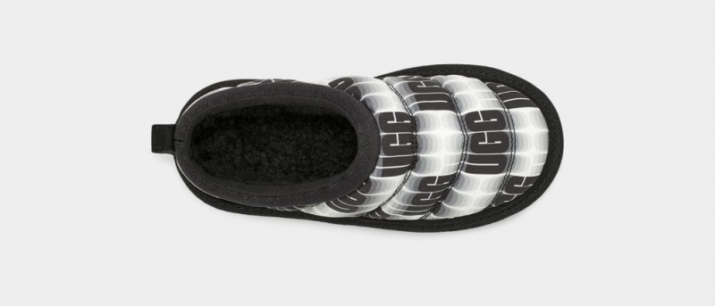 Ugg Tasman LTA Wavelength Kids' Slippers Black / White | OHTJWBC-07