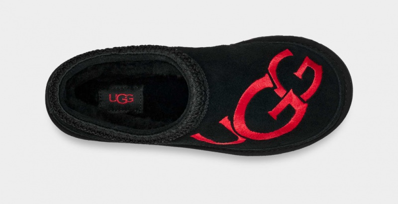 Ugg Tasman Logo Men's Slippers Black / Red | TYGQVCA-98