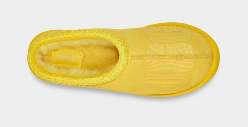 Ugg Tasman Scatter Graphic Men's Slippers Yellow | WFBJYGM-13