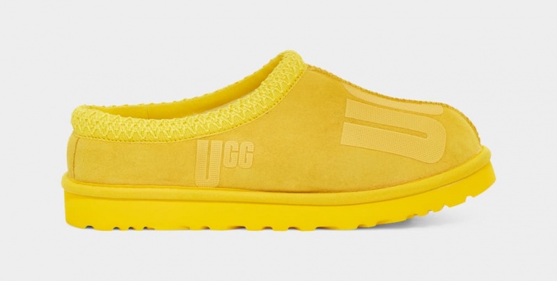 Ugg Tasman Scatter Graphic Men\'s Slippers Yellow | WFBJYGM-13